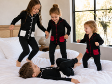 Load image into Gallery viewer, Pajamas For Kids | Black and red pocket Pajamas