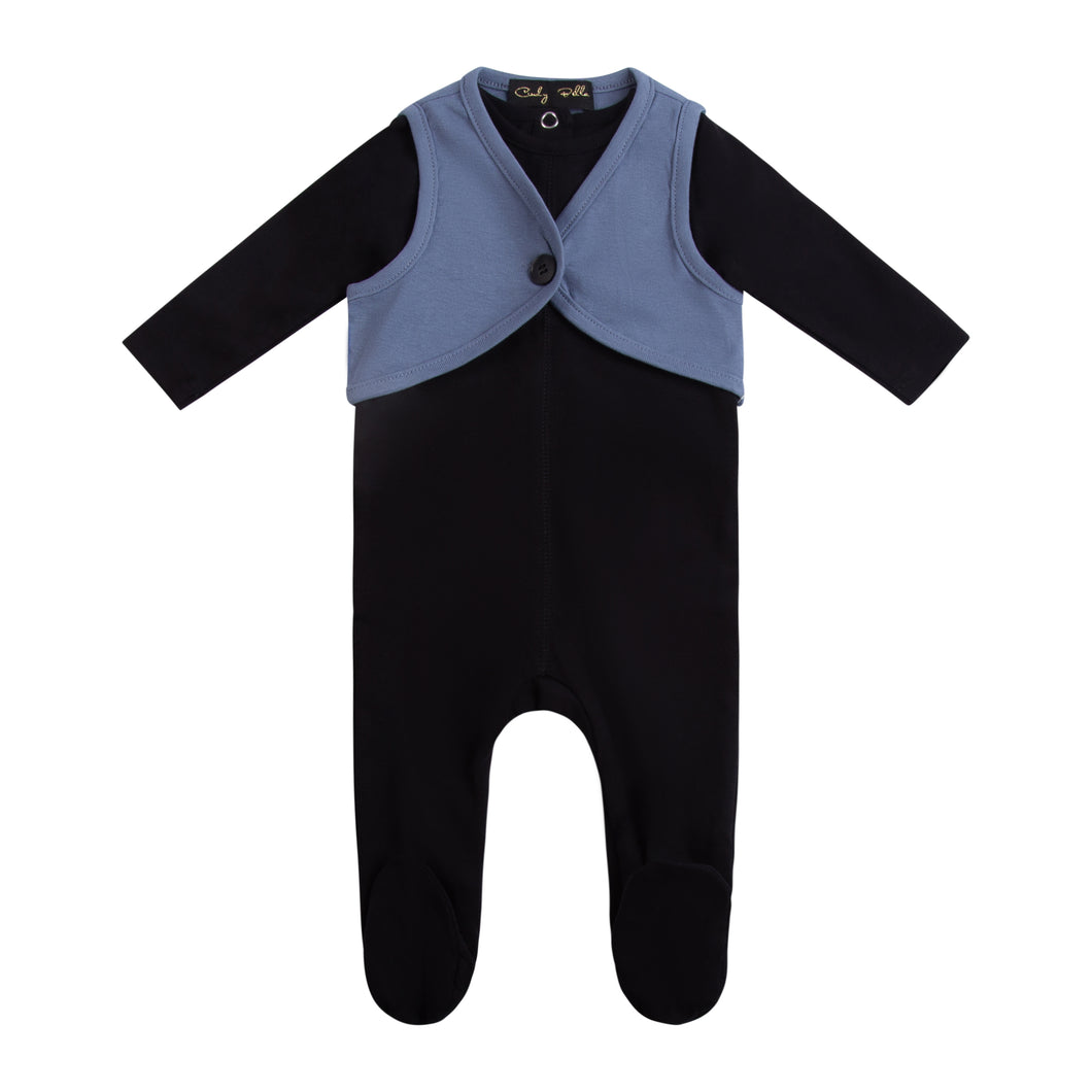 Stretchie For Baby | Blue Vest Footsie