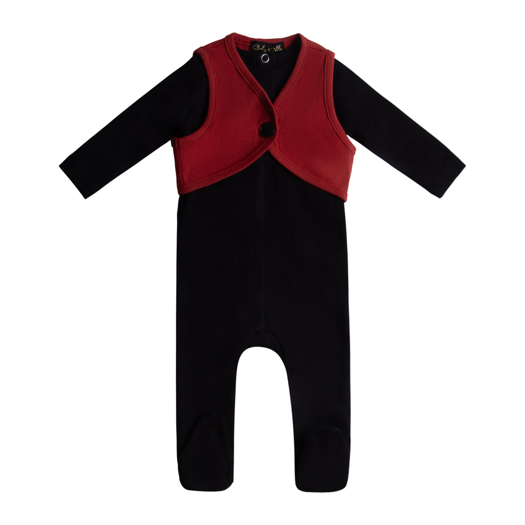 Stretchie For Baby | Red Vest Footsie