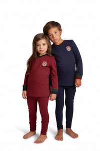 Pajamas For Kids | Navy Regal Emblem Pajama Set