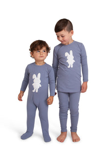 Pajamas For Boy | Blue Sherpa Bunny Pajamas