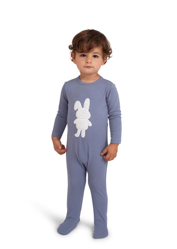 Stretchie For Baby | Blue Sherpa Bunny Onsie