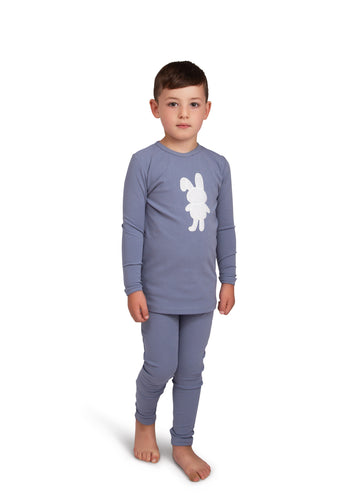 Pajamas For Boy | Blue Sherpa Bunny Pajamas