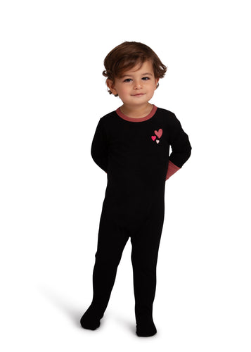 Stretchie For Baby | Heart Embroidered Onsie
