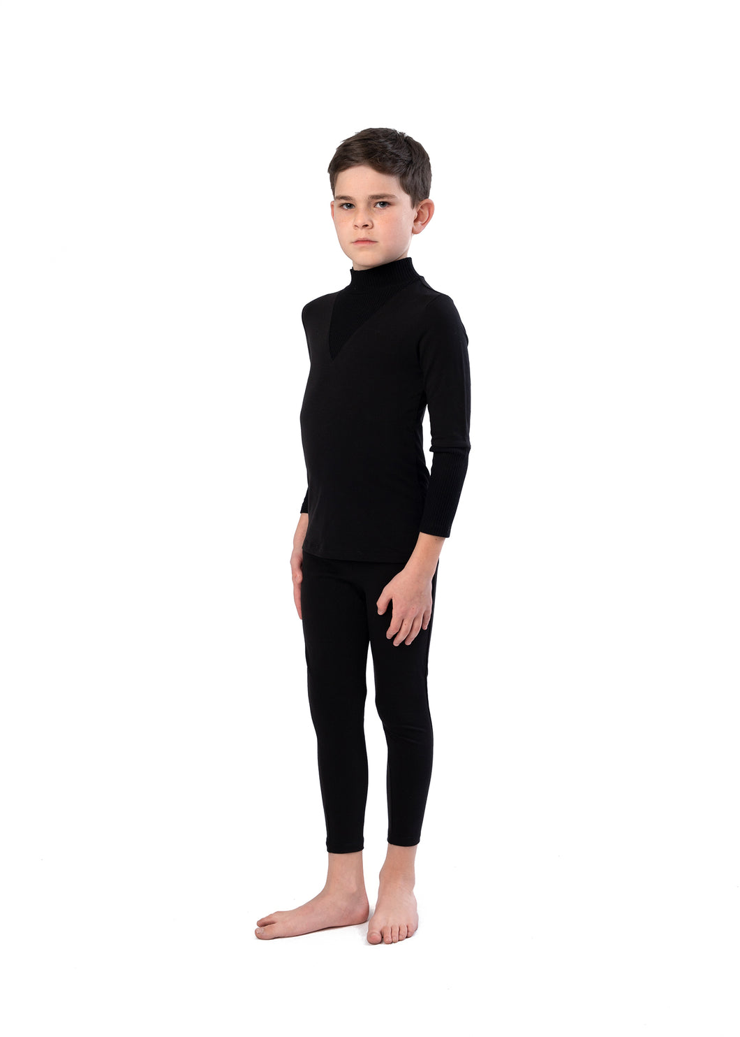 Pajamas For Kids | Black Classy Heavy Cotton V Ribbed