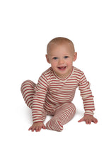 Load image into Gallery viewer, Stretchie For Baby | Ivory &amp; Raspberry Classy Ribbed