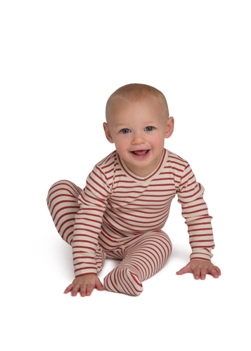 Stretchie For Baby | Ivory & Raspberry Classy Ribbed