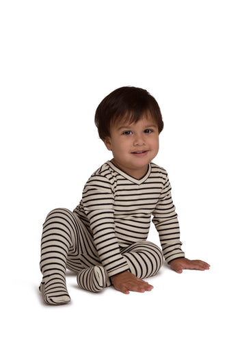 Stretchie For Baby | Ivory & Black Classy Ribbed