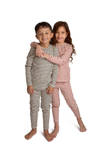 Pajamas For Kids | Ivory & Black Classy Cotton Ribbed