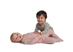 Stretchie For Baby | Ivory & Raspberry Classy Ribbed
