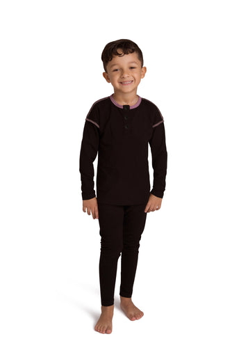 Pajamas For Kids | Black & Lilac Classy Soft Cotton