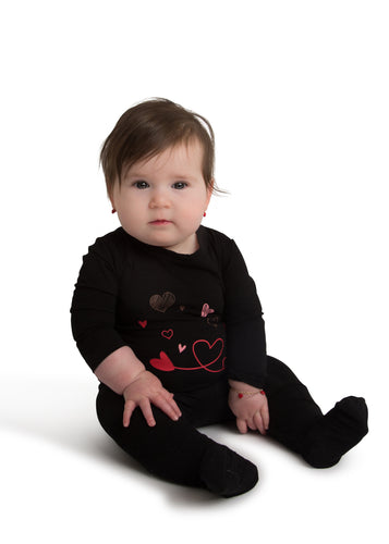 Stretchie For Kids | Black Classy Soft Cotton Heart