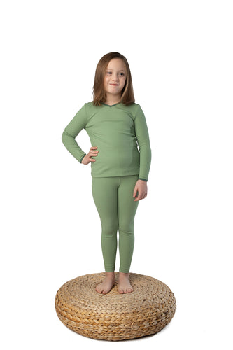Pajamas For Kids | Green Classy Soft Cotton Ribbed