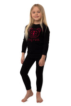 Load image into Gallery viewer, Pajamas For Kids | Black Classy Heavy Cotton Hot Pink Embroidered Bear